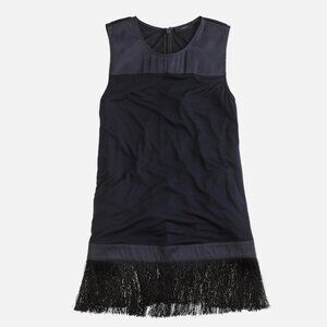 J.CREW FRINGE TUNIC TANK TOP. SIZE: XS. BLACK. ITEM # B6374.